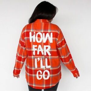 Disney x Cakeworthy | New Moana Orange Quote Flannel Medium